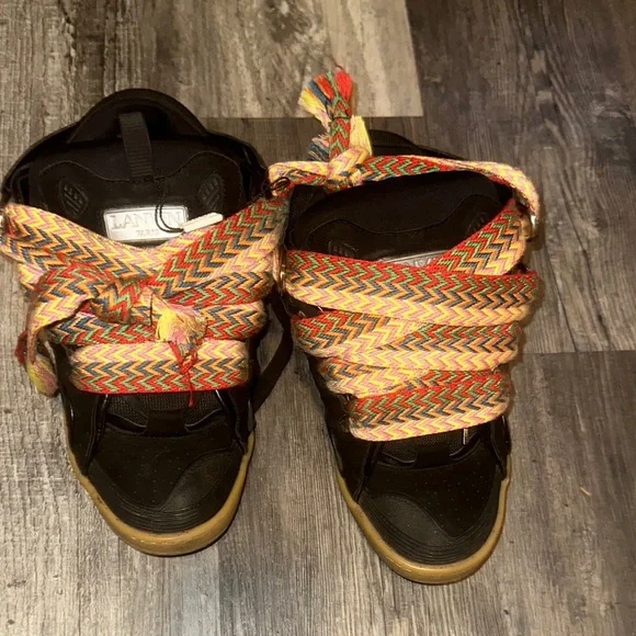 スニーカー Lanvin Multicolor fabric sneakers Lanvin Curb Multicolor Burgundy Blue Black Leopard Sneakers
